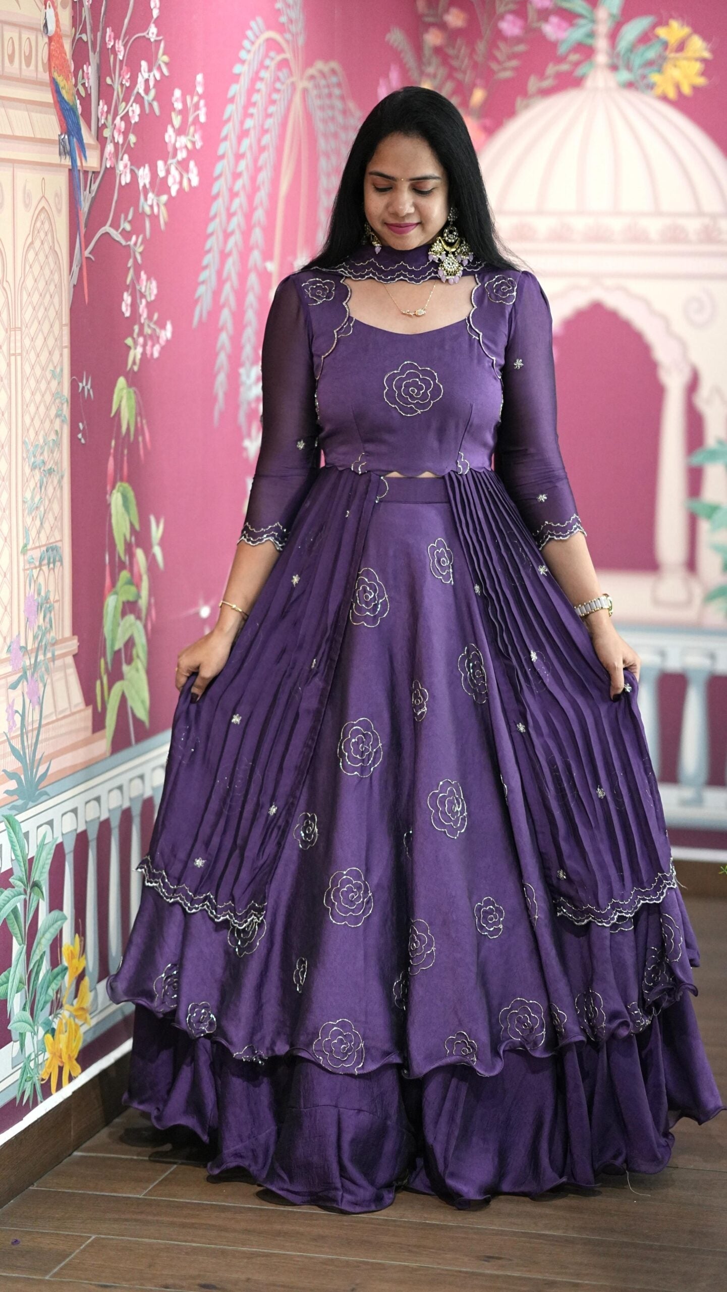 Amaanat-Designer Lehenga Set with Peplum-Style Blouse & Dupatta