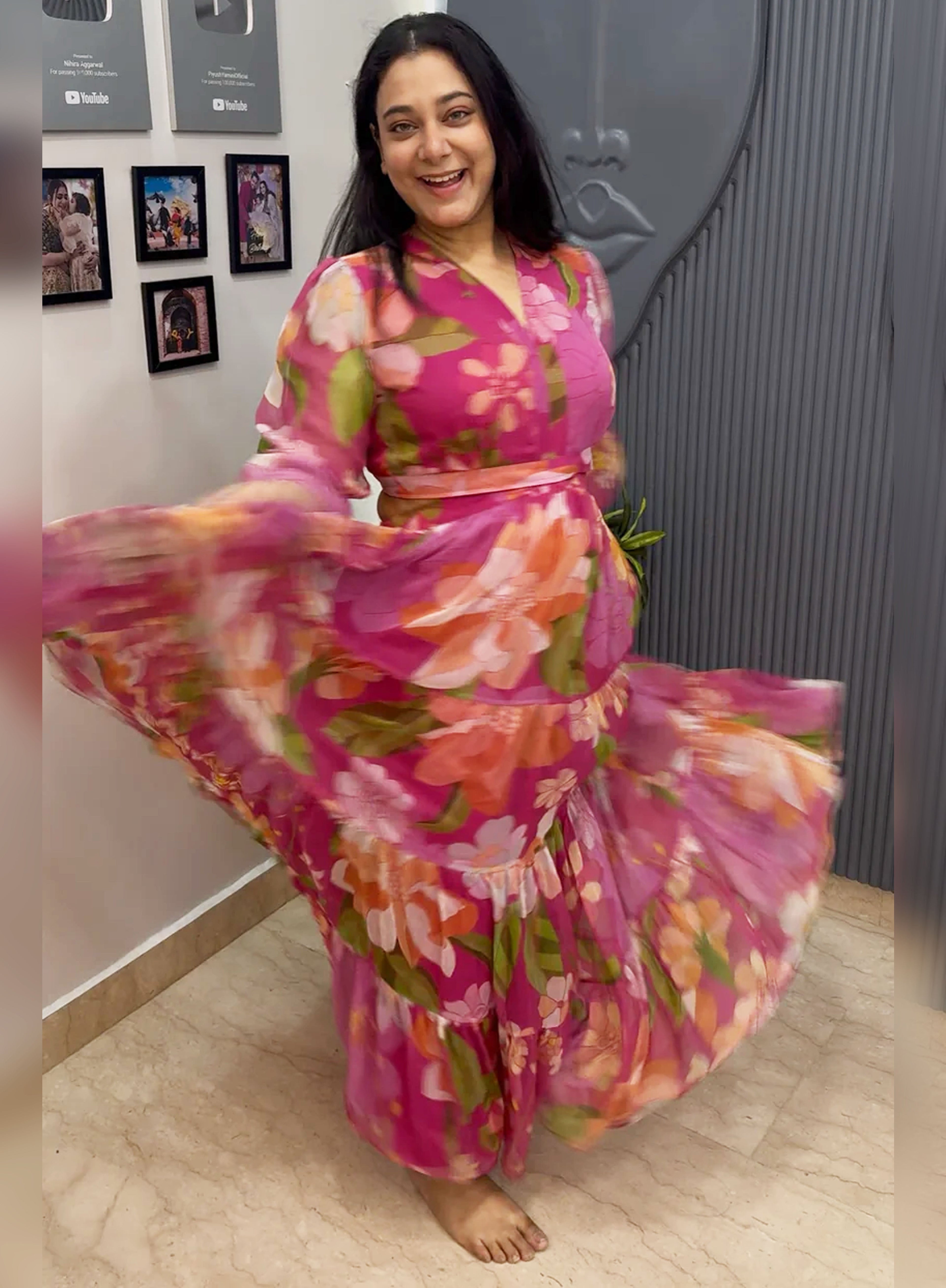 Khubi -Long Flared Wester Dress