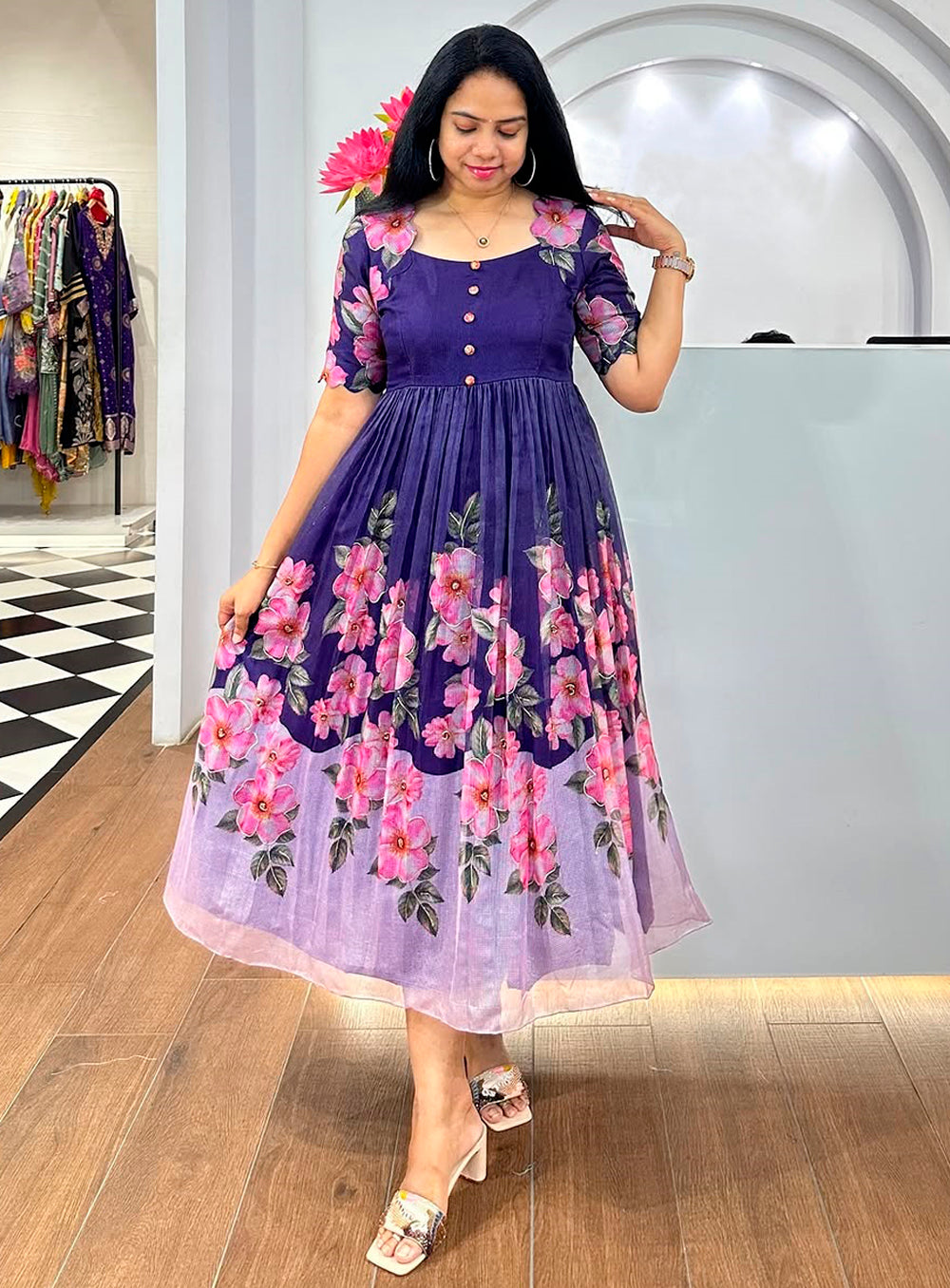 Morvi Long Western Dress